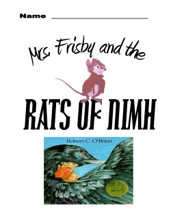 Mrs. Frisby and the Rats of NIMH
