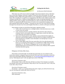 Getting into the Word&hellip; by Deaconess Heidi Goehmann Often times