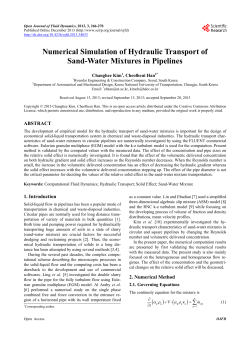 Numerical Simulation of Hydraulic Transport of Sand