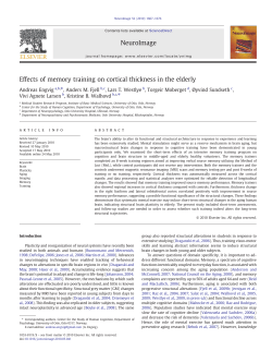 Effects of memory training on cortical thickness in the elderly