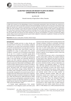 alien pest species on woody plants in urban conditions of
