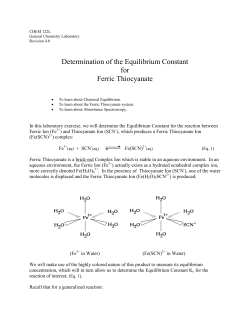 Determination of the Equilibrium Constant for Ferric