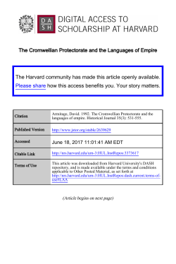 The Cromwellian Protectorate and the Languages of Empire The