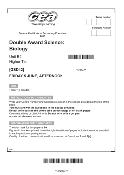 Higher Tier, Unit B2: Biology