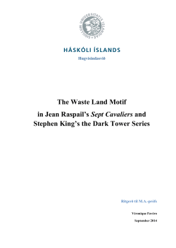 in Jean Raspail`s Sept Cavaliers and