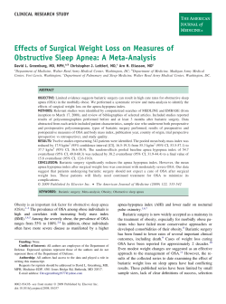 Effects of Surgical Weight Loss on Measures of Obstructive Sleep