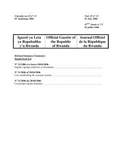 Law No. 21/2006 of April 28, 2006 establishing the customs