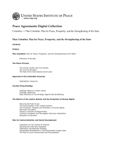 Plan Colombia: Plan for Peace, Prosperity, and the Strengthening of