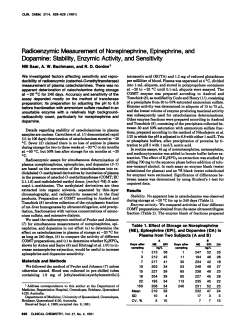 Radioenzymic Measurement of Norepinephrine