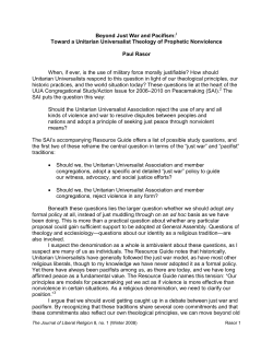 Beyond Just War and Pacifism - Meadville Lombard Theological