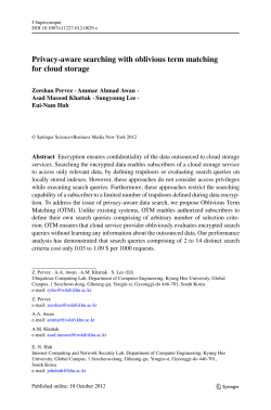 Privacy-aware searching with oblivious term matching for cloud