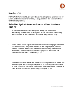 Numbers 16 Rebellion Against Moses and Aaron