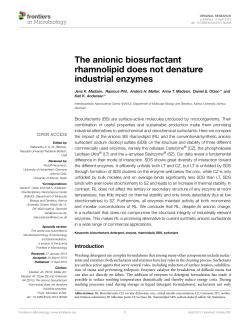 The anionic biosurfactant rhamnolipid does not denature industrial