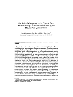 The Role of Compensation in Chronic Pain: Analysis