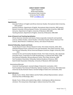 SHIRLEY MOODY-‐TURNER English Department 28 Burrowes