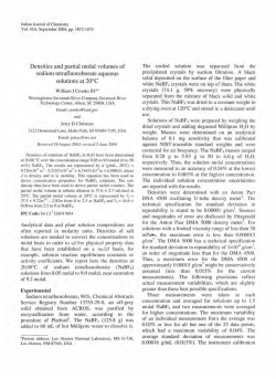 Densities and partial molal volumes of sodium tetrafluoroborate