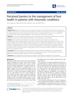Perceived barriers to the management of foot