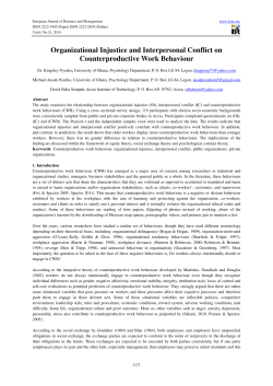 Organizational Injustice and Interpersonal Conflict