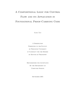 A Compositional Logic for Control Flow and its Application in