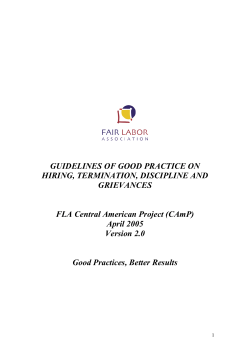 GUIDELINES OF GOOD PRACTICE ON HIRING, TERMINATION