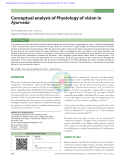Conceptual analysis of Physiology of vision in Ayurveda