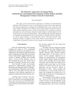 The Monetary Approach to Exchange Rates