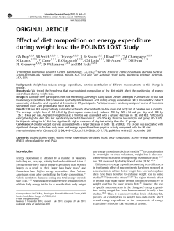 Effect of diet composition on energy expenditure during