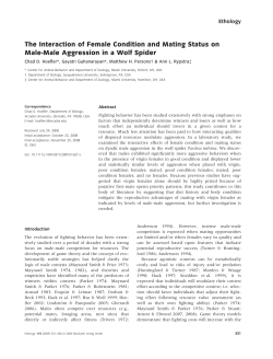 The Interaction of Female Condition and Mating Status on Male