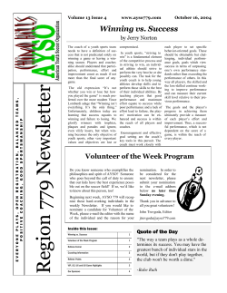 AYSO Newsletter V13I4 - Chino Hills AYSO Region 779