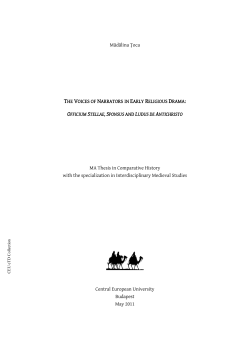 Mădălina Ţoca THE VOICES OF NARRATORS IN EARLY