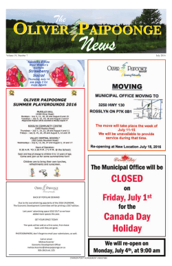 July 2016 - Municipality of Oliver Paipoonge