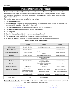 Disease Wanted Poster Project