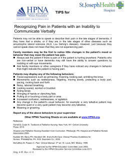 TIPS for Recognizing Non Verbal Signs of Pain