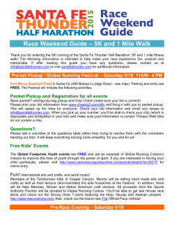 Race Weekend Guide &ndash; 5K and 1 Mile Walk