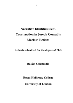 Narrative Identities: Self- Construction in Joseph Conrad`s Marlow