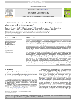 Autoimmune diseases and autoantibodies in the first degree