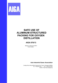 Safe use of aluminum structured packing for oxygen distillation