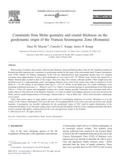 Constraints from Moho geometry and crustal thickness on the