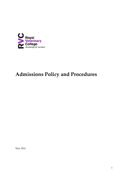 Admissions Policy and Procedures