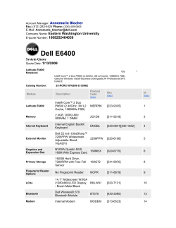 Dell E6400 Quote - Eastern Washington University