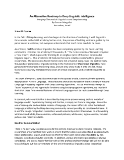 An Alternative Roadmap to Deep Linguistic Intelligence