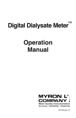 Digital Dialysate Meter