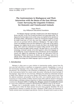 The Austronesians in Madagascar and Their