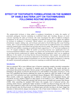 effect of toothpaste formulations on the number of