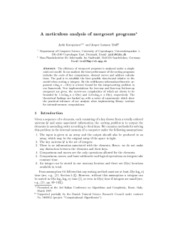 A meticulous analysis of mergesort programs* Jyrki Katajainen**Y