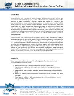 Introduction Studying Politics and International Relations means