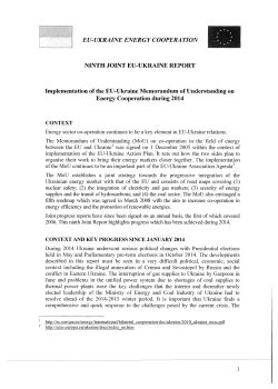 EU-UKRAINE ENERGY COOPERATION NINTH JOINT EU