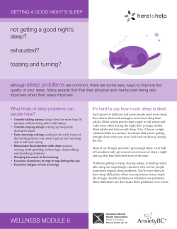 not getting a good night`s sleep?