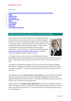 SPRING 2014 - University of Glasgow