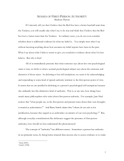 The Senses of First-Person Authority